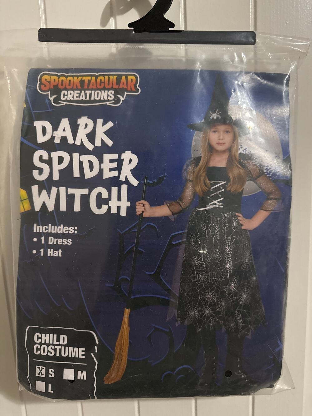 Spooktacular Creations Dark Spider Witch Child Costume, Small, Dress and Hat NWT